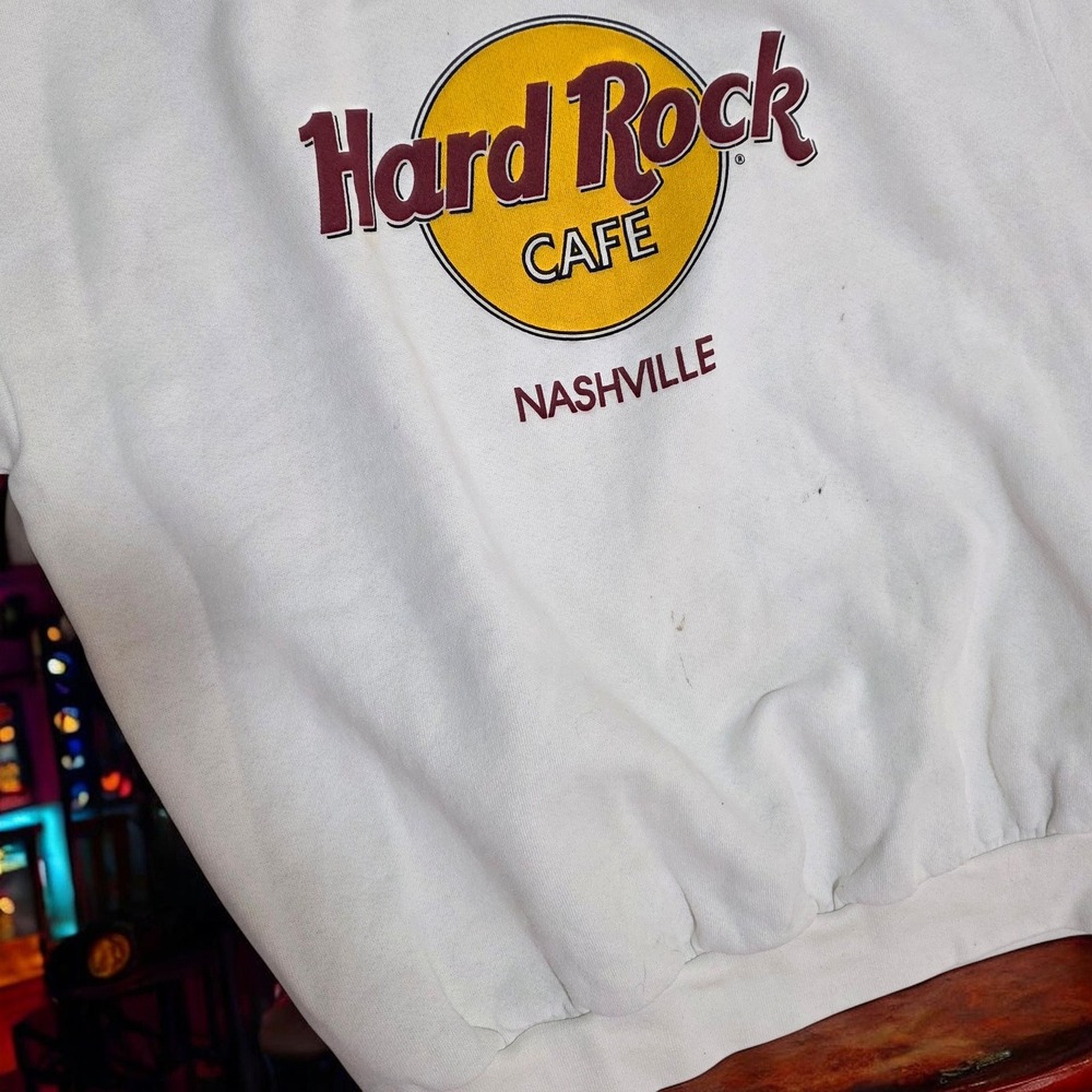 Vintage 1990's Hard Rock Cafe Nashville Big Logo Crewneck Sweatshirt Size XL